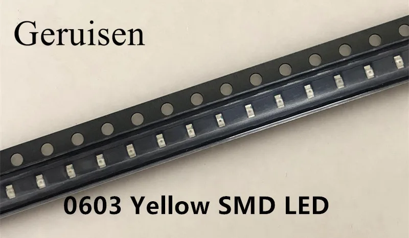 16000 шт. 0603 Желтый SMD led супер яркий 120mcd 2,0~ 2,4 В 580-590nm SMD 0603 led Желтый 0603 диоды 1,6*0,8*0,6 мм светильник лампа