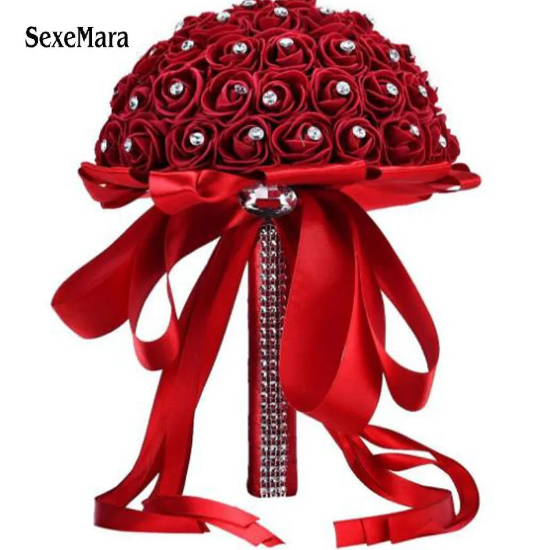 Свадебный букет SexeMara Красивые розы из пенопласта белый синий фиолетовый