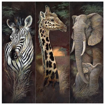 

Animal Diamond Painting 5D DIY Diamond Embroidery Christmas Tigers and Giraffes Cross Stitch Full Rhinestone Mosaic