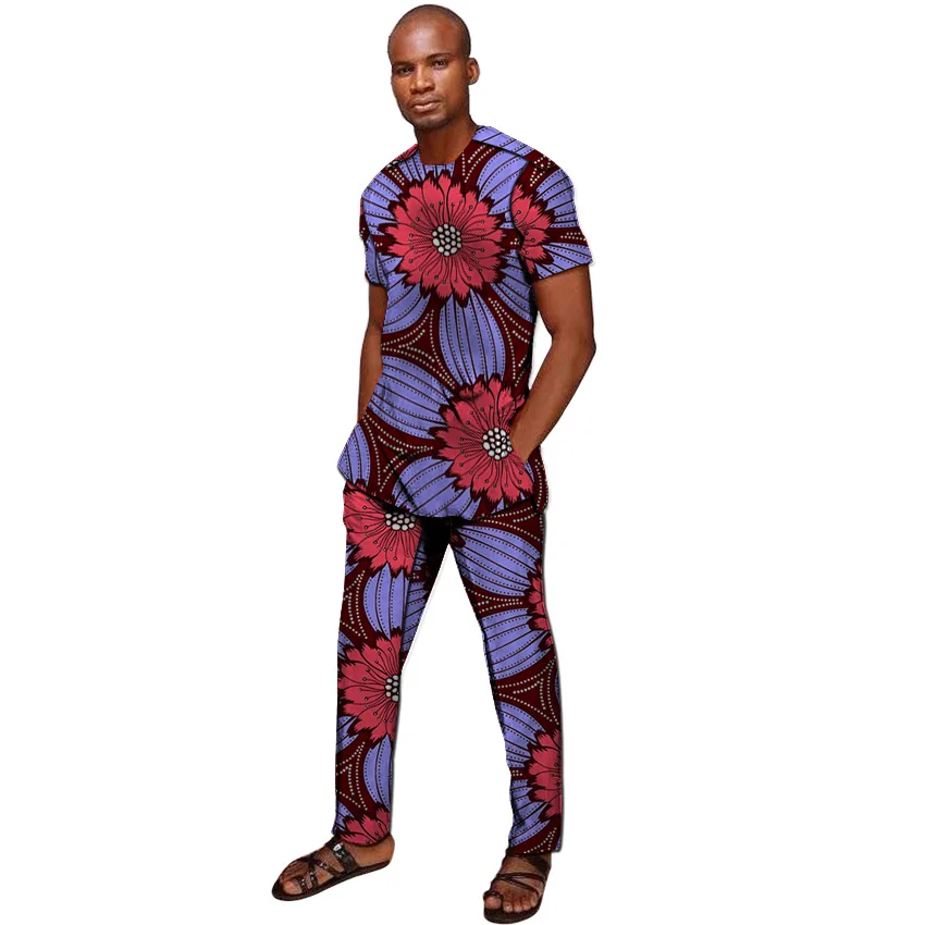 Африканский модный мужской яркий Воск Принт топы + шорты комплект Анкара мужские наряды Дашики одежда мода на заказ Африка одежда