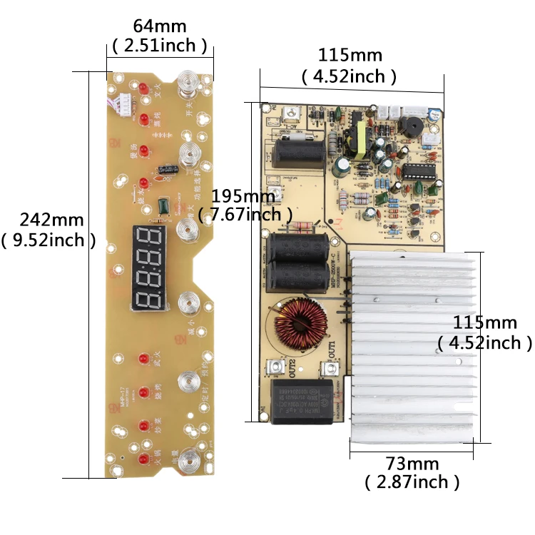 2300 Вт 220 В печатная плата с катушкой для электромагнитного нагревателя панель управления для индукционной плиты