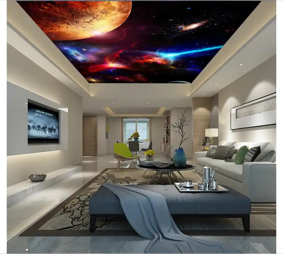 Wallpaper Custom 3d Ceiling Murals Colorful Starry Sky Cosmic