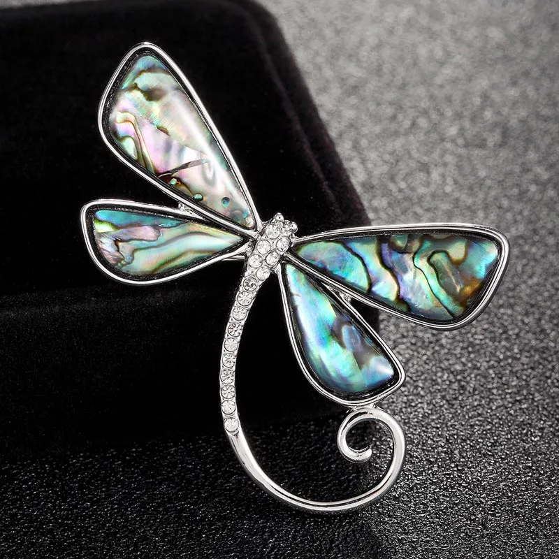 

Brand Gray Shell Dragonfly brooch bouquet women's Fly Insect Brooch Kids Girls Clothes Accessories men's pin brooch broches