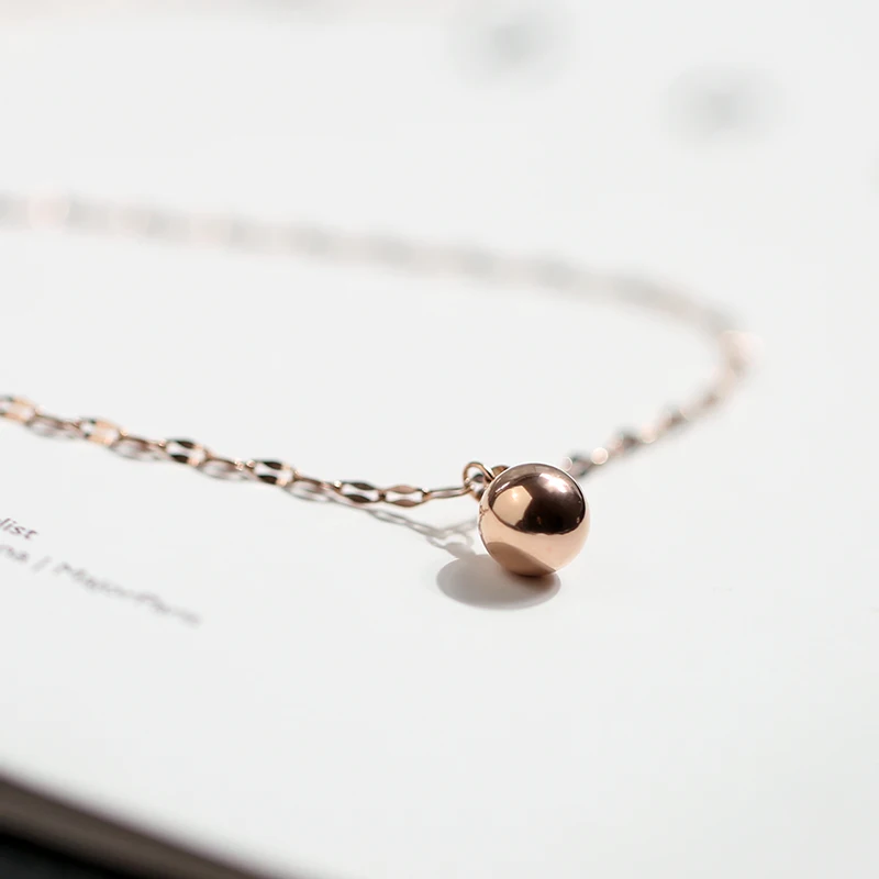 YUN RUO, розовое золото, модное ожерелье с подвеской из бисера, титановая сталь, ювелирные изделия, подарок на день рождения для женщин, никогда не выцветает