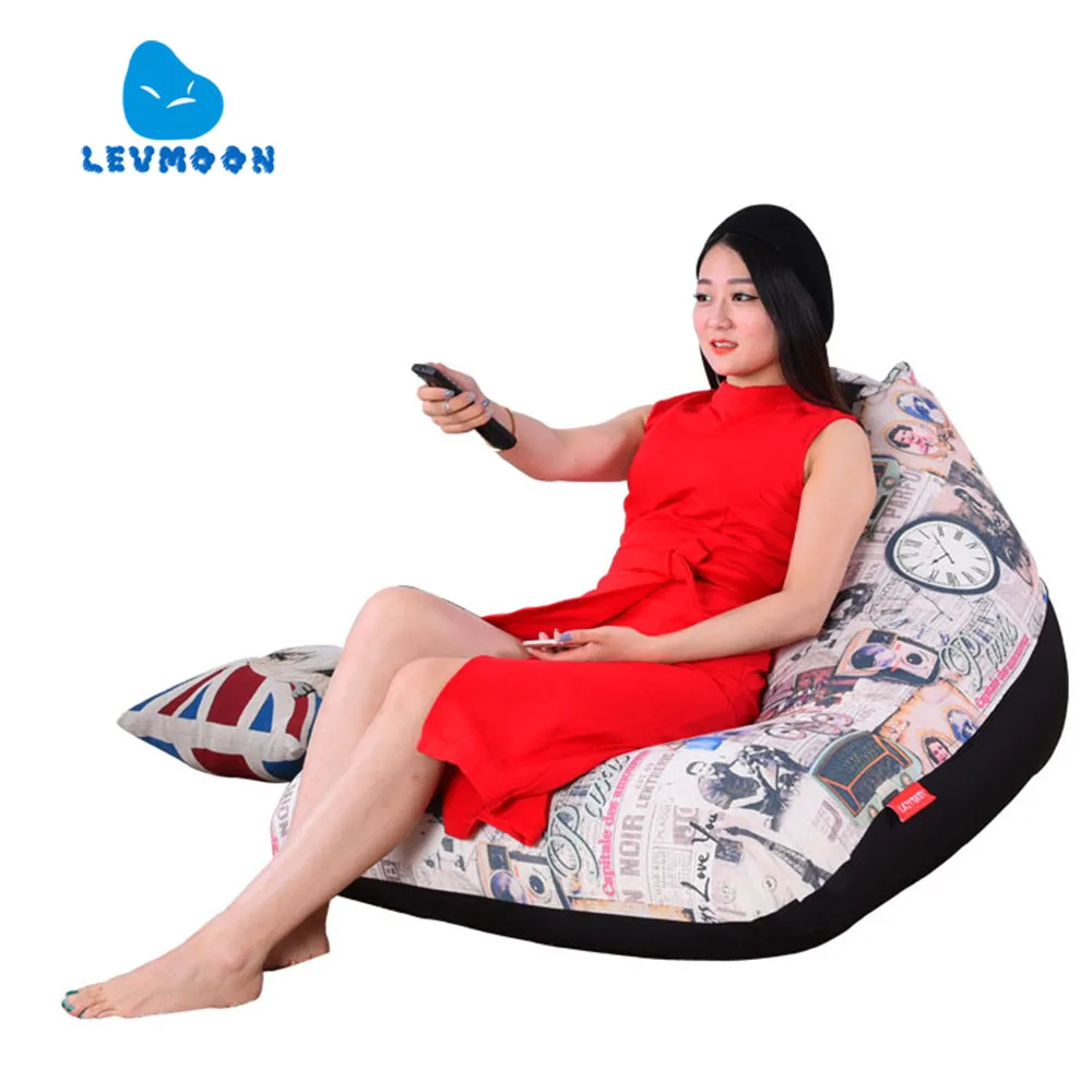 LEVMOON Beanbag Sofa Chair French Style Seat Zac Comfort Bean Bag Bed