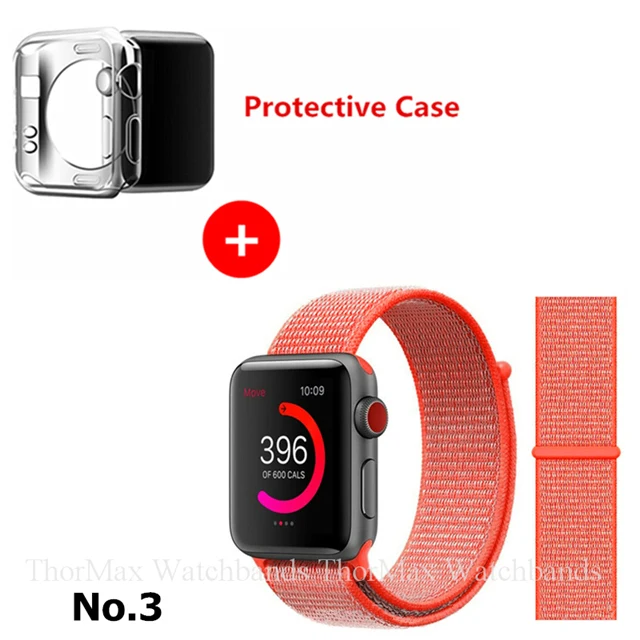 Ремешок для Apple Watch Series 4 3 2 1 38 мм 42 мм нейлоновый мягкий дышащий браслет сменный ремешок Спортивная петля для iwatch 4 40 мм 44 мм - Цвет ремешка: 3-fresh orange