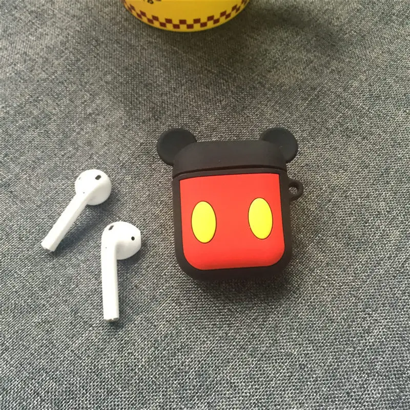Мультфильм Микки Минни чехол для Apple Bluetooth наушники Airpods чехол наушники милый силиконовый чехол коробка Air Pods 2 аксессуары - Цвет: 2