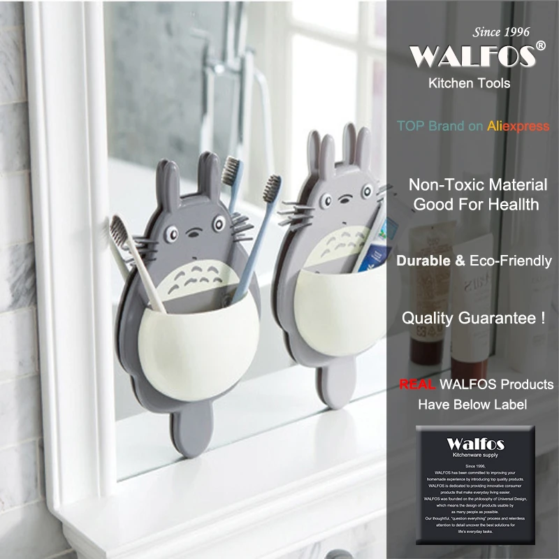 WALFOS Высокое качество держатель для зубных щеток МИЛЫЙ Тоторо держатель для зубных щеток настенный держатель присоска, органайзер на присоске Аксессуары для дома и ванной комнаты