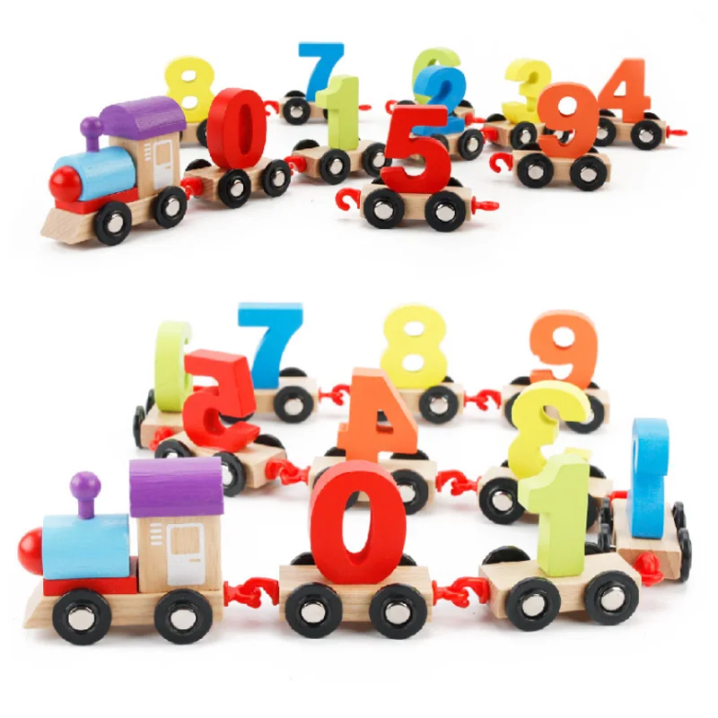 wooden train with blocks