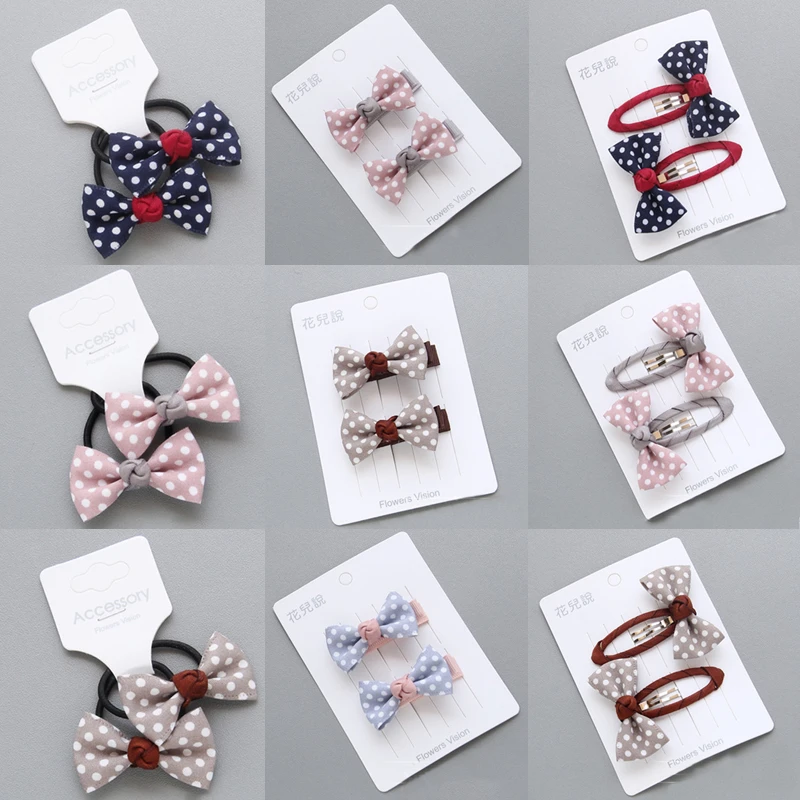 Seaside Adjustable Cloth Bowknot New Wave Point Princess Girls Elastic Hair Clips Kids Hair Rope Children Hair Band Kids 1pair Girl S Hair Accessories Aliexpress
