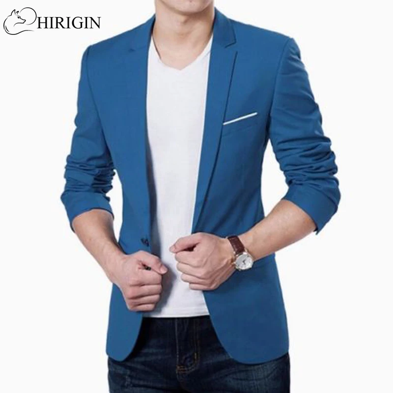Корейская мода; Слим fit Хлопок блейзер мужской костюм, пиджак черный синий плюс размер M до 3XL мужские блейзеры Мужское пальто свадебная