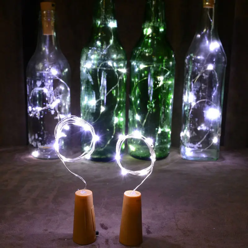 Светодиодный светильник-гирлянда s 2 м 5 м 10 м рисовая серебряная проволока гирлянда винная Бутылка пробка Рождественская Свадебная вечеринка украшение 5 В батарея USB светильник