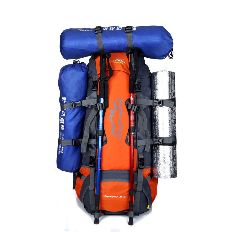 HUWAIJIANFENG 2017 new large capacity outdoor mountaineering backpack bag carrying system, outdoor shoulder bag, 80L