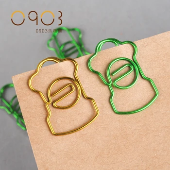 

6pcs/pkg New fashon creative kawaii metal peperclip metal clips shaped clip bookmarks office binding supplies