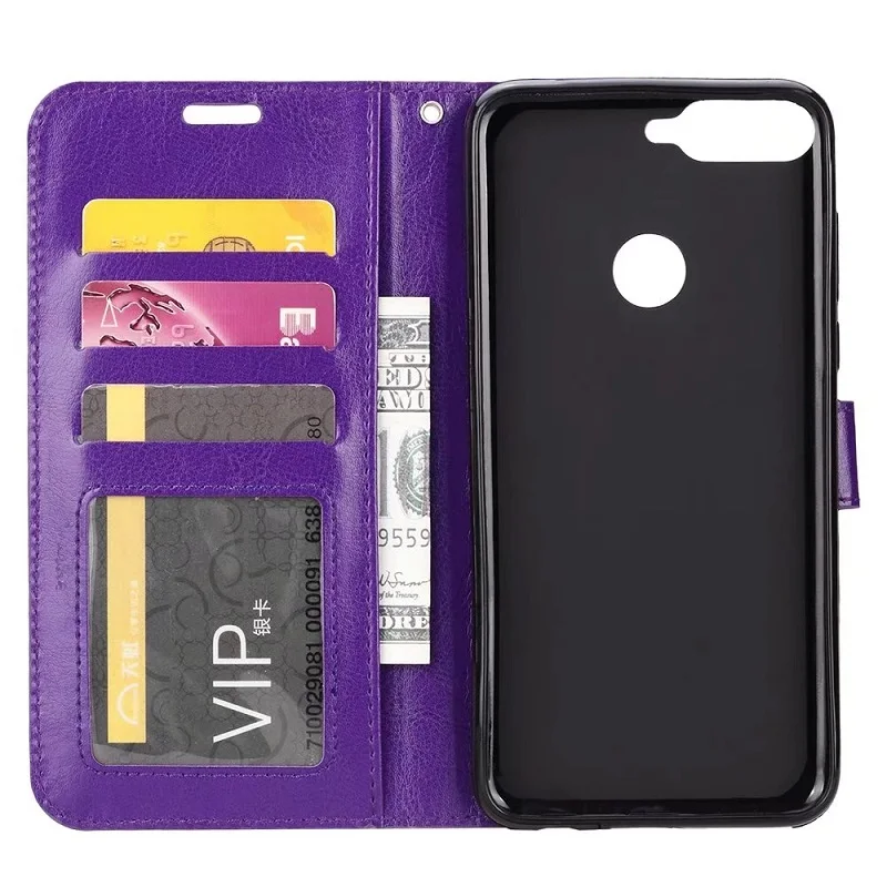 New For Huawei Y6 2018 PU Leather Case For Huawei Y6 2018 Case Filp Wallet Cover Silicone Fundas Card Slot Stand Phone Cases (8)
