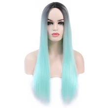 Rosa Star Длинные прямые синтетические парики для женщин средняя часть термостойкие волокна косплей парик 8 цветов