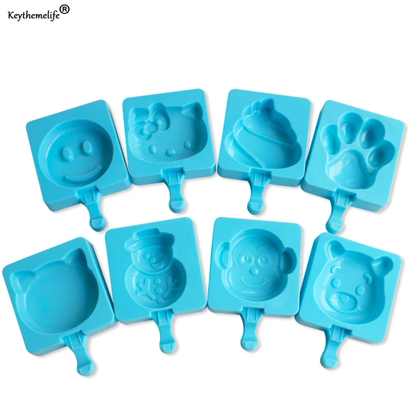 

Cartoon DIY Silicone Ice Cream Mold Popsicle Molds Popsicle Maker Holder Frozen Ice Mould Kitchen Tools HHY1
