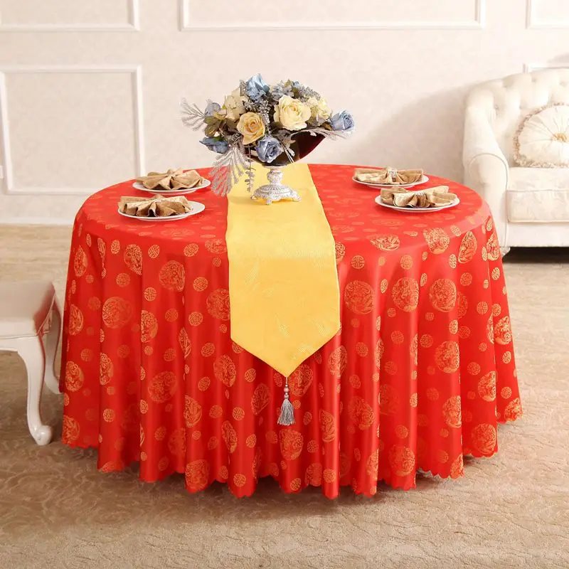 

Chinese Dragon Phoenix Wedding Rectangular Round Tablecloth On table cover Polyester Coffee Tablecloth For Table