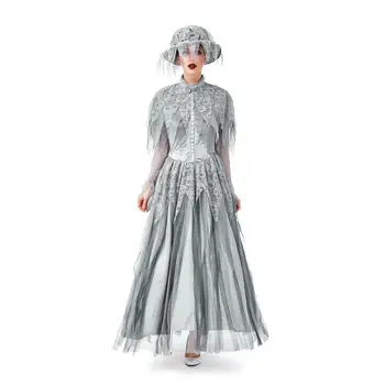 

Ladies Skeleton Ghost Bride Costume Halloween Cosplay Dress Halloween Role Play Classical Fancy Dress Carnival Outfit for Women