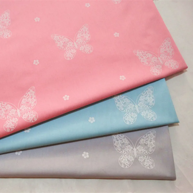 

half meter butterfly print 100% cotton twill fabric for bedding infant children bed sheet bed sack pure cotton cloth A533