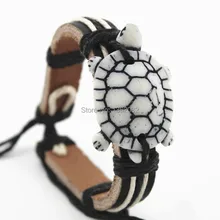 Лидер продаж Для мужчин Для женщин ручной черепаха Surfer кожаный браслет Дружба Обёрточная Бумага браслет подарок MB176