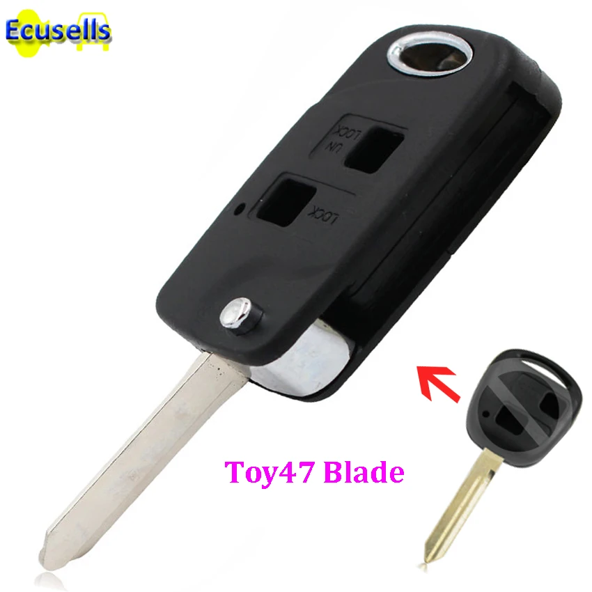 

Replacement Housing Shell Folding Flip Remote Key Case Fob 2 Button For Toyota Yaris Carina Corolla Avensis SWITCH TOY47 BLADE