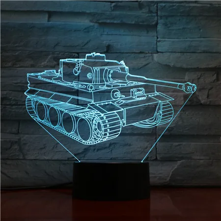 

7 Colorful tanks 3D lights Christmas gifts night lights Novelty Luminaria Led 3d Table Lamps Fixtures Kids Desk Lamp