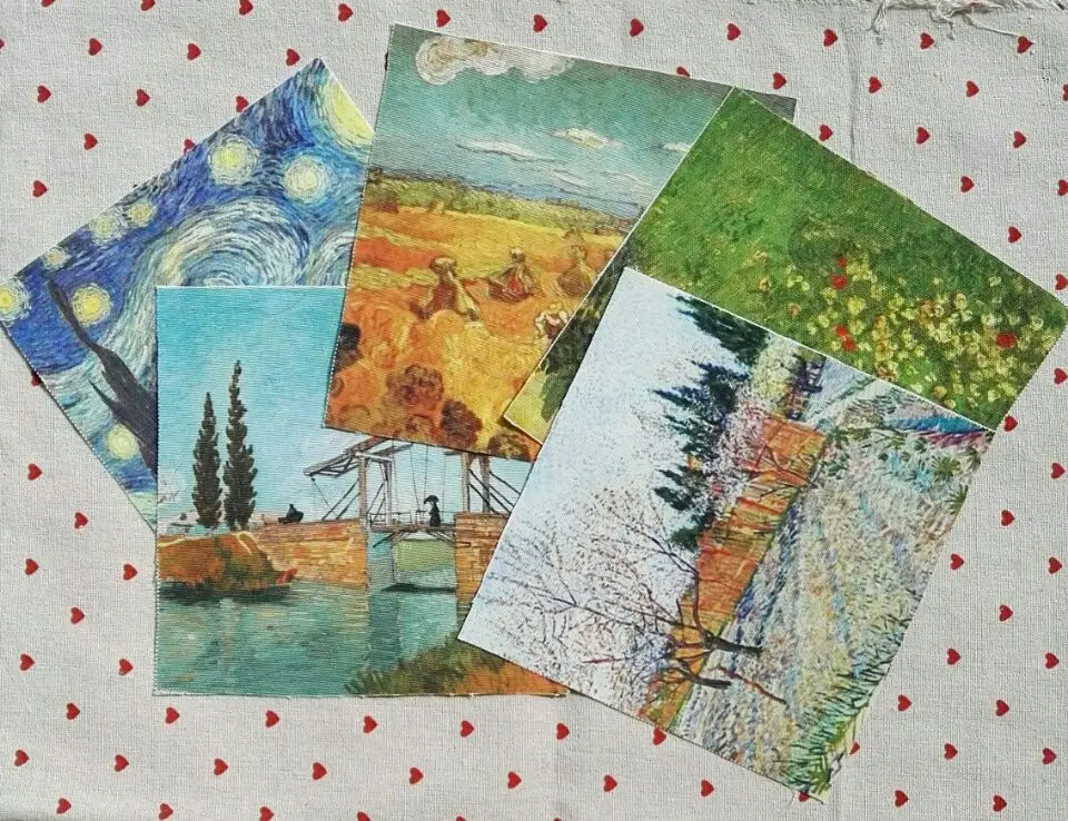 

New arrival 18cm*18cm van gogh sky Fabric For handmade Designs "paintting Style" Scrapbooking Quilting Hand dyed ZAKKA