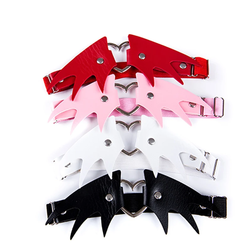 

Titmsny Female Popular Sexy Angel wings Style PU Leather Garter Belt Leg Ring Harness Decorations for Christmas Halloween