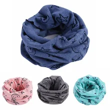 Милый детский теплый шарф с рисунком из мультфильма, Детские хлопковые шарфы с круглым вырезом для девочек и мальчиков, теплый шейный платок