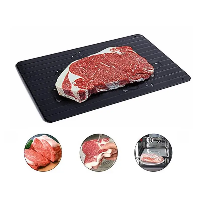1pc Fast Thawing Plate defrost Tray Metal Plate Defrosting Tray Fast Thawing Frozen Meat Fish Sea Food Kitchen Cook Gadget Tool
