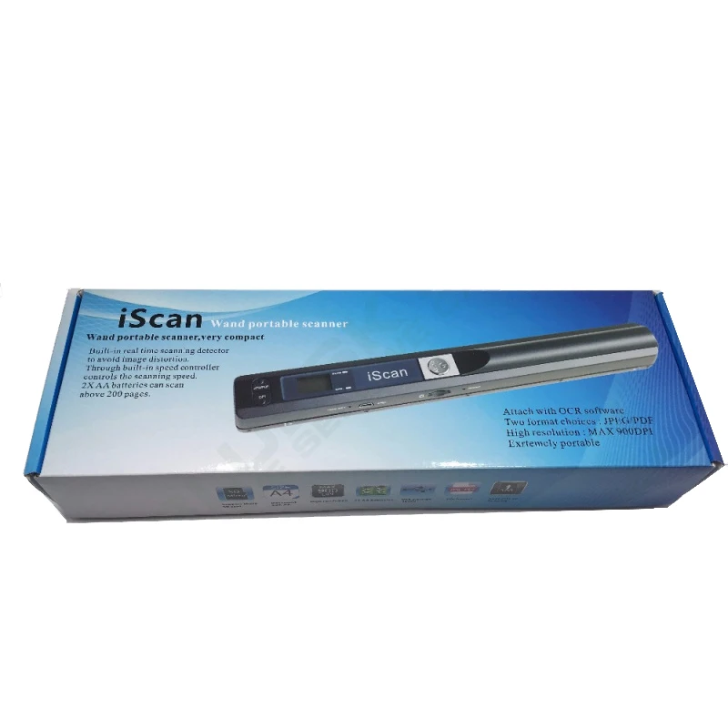 Iscan01 Портативный A4 сканер документов 24 бита USB 900 точек/дюйм штрих кодов для