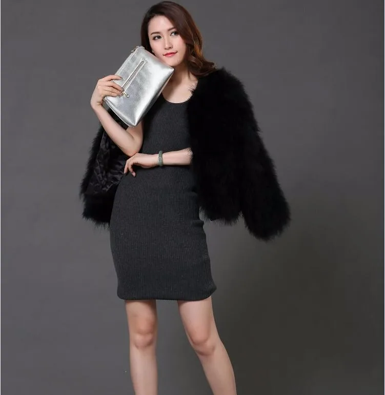 Страусиная шерсть мех размера плюс женские зимние куртки с перьями большого размера женское осеннее пальто XS, 2XL, 3XL, 4XL, 5XL, 6XL, 7XL пушистая верхняя одежда