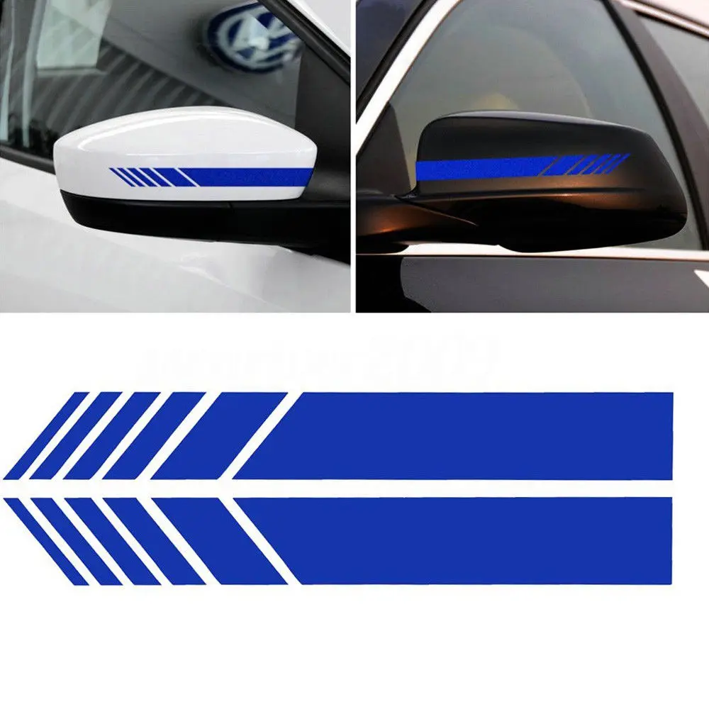 2x Car Side Mirrior Vinyl Graphic Sticker 15*3cm Car Rear View Side Mirror Body Stripe Vinyl Sticker Decal DIY Car Body Decals