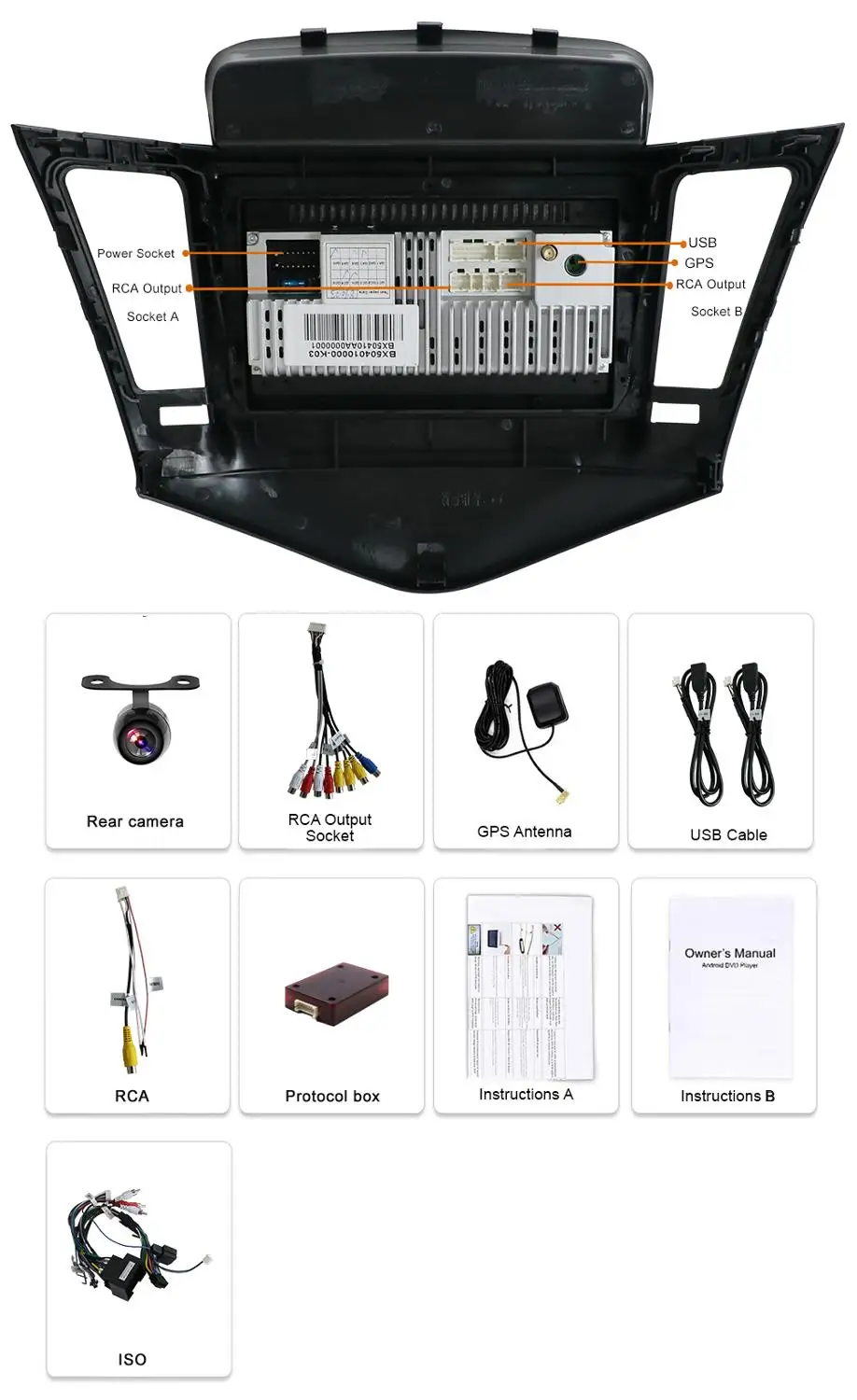 Bosion Android 10 автомобильный Радио Мультимедийный DVD плеер для Chevrolet Cruze 2009 2013 2din gps
