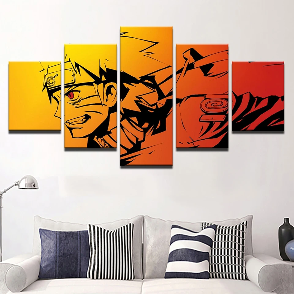 Pintura Lienzo Impresiones Decoracion Del Hogar 5 Piezas Naruto