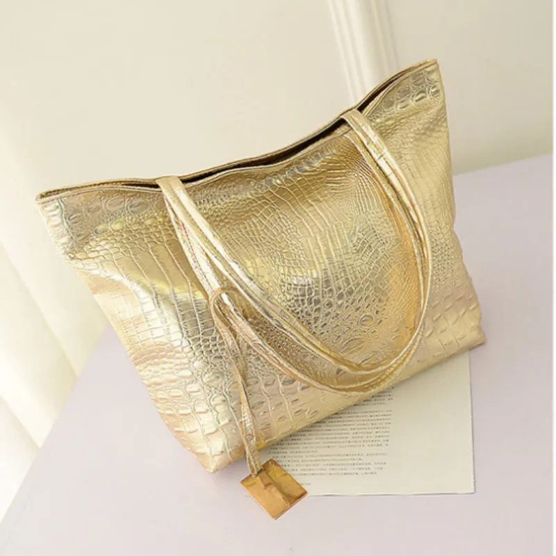 wristlet beads Brand Fashion Casual Women Shoulder Bags Silver Gold Black Crocodile Handbag PU Leather Female Big Tote Bag Ladies Hand Bags Sac small crossbody bag