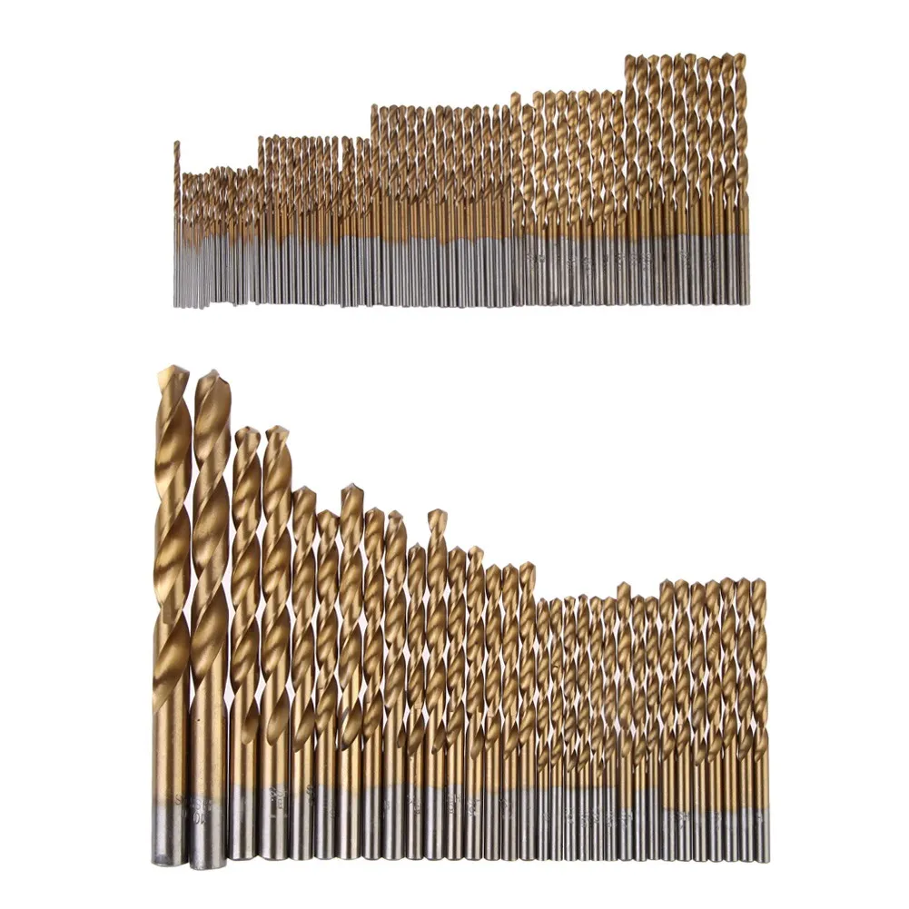 

99Pcs HSS Twist Drill Bit Set 1.5-10mm Straight shank Titanium Coated Drill Bit for Drilling Metal