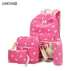 Дети Большой ёмкость школьные рюкзаки с принтом для начальной обувь девочек Школьный рюкзак Набор милый рюкзак для книг; mochila infantil