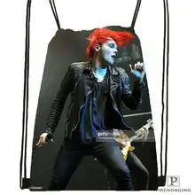 Пользовательский its_my_chemical_romance походная сумка на шнурке милый рюкзак для детей(черная спинка) 31x40 см#180611-03-110