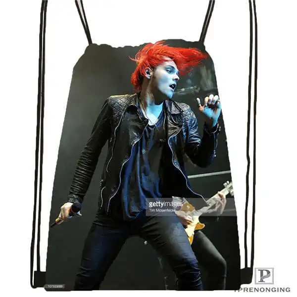 Custom its my chemical romance Drawstring Backpack Bag Cute Daypack Kids Satchel Black Back 31x40cm 180611
