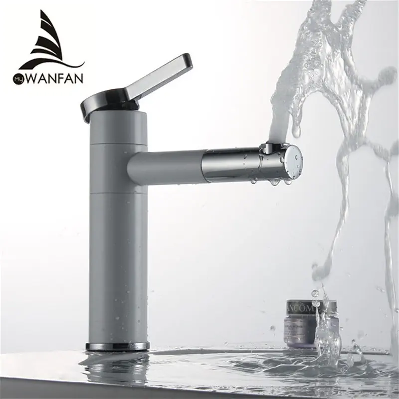 Billig Becken Armaturen Messing Bad Wasserhahn Vessel Vanity Tap Swivel Auslauf Deck Montiert Weiß Farbe Waschbecken Wasserhahn LT 701L