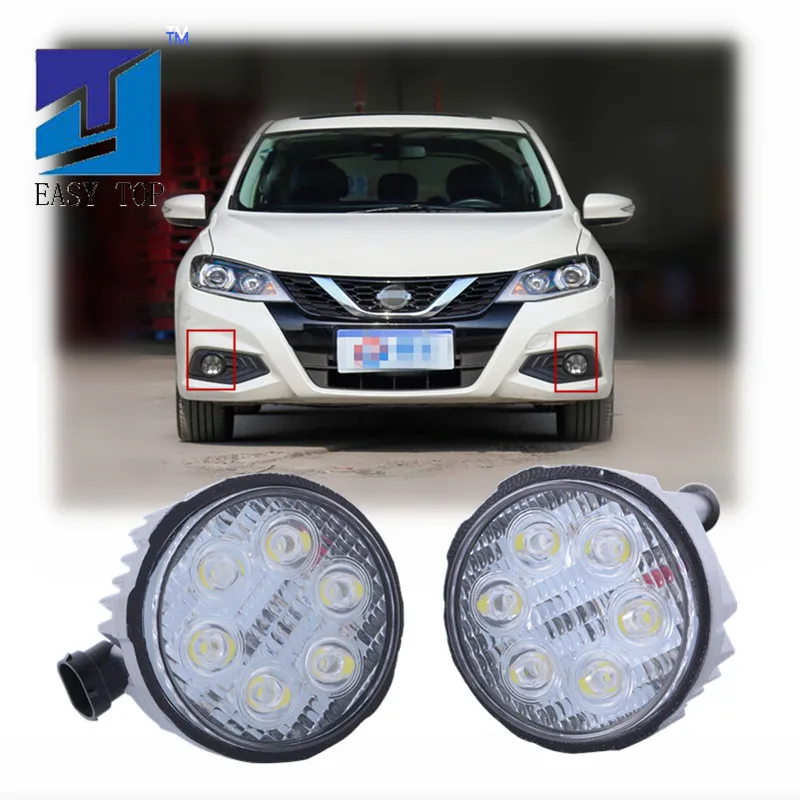 Светодиодный дневные ходовые светильник s18W туман для Nissan Tiida Evalia Juke Murano |