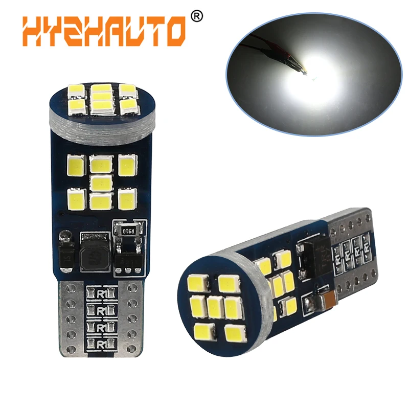 

HYZHAUTO Newest T10 LED Interior Lights Canbus 168 w5w LED Bulbs For Car Side Marker Clearance Lights White NO Error 12V 2Pcs