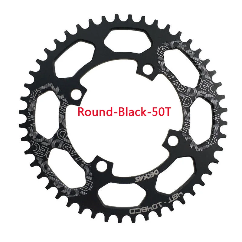 DECKAS MTB Chainring 104BCD горный шоссейный велосипед узкая широкая односкоростная велосипедная цепь черная/красная 40 T-52 T Chainwheel - Цвет: Black-50T