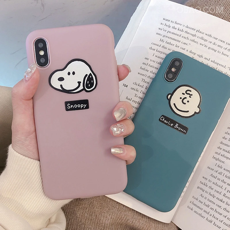 WTSZKL Cute Cartoon Snoopy Pattern Phone Case for iPhone X XR XS Max Charlie Brown 6 6s 7 8 plus |