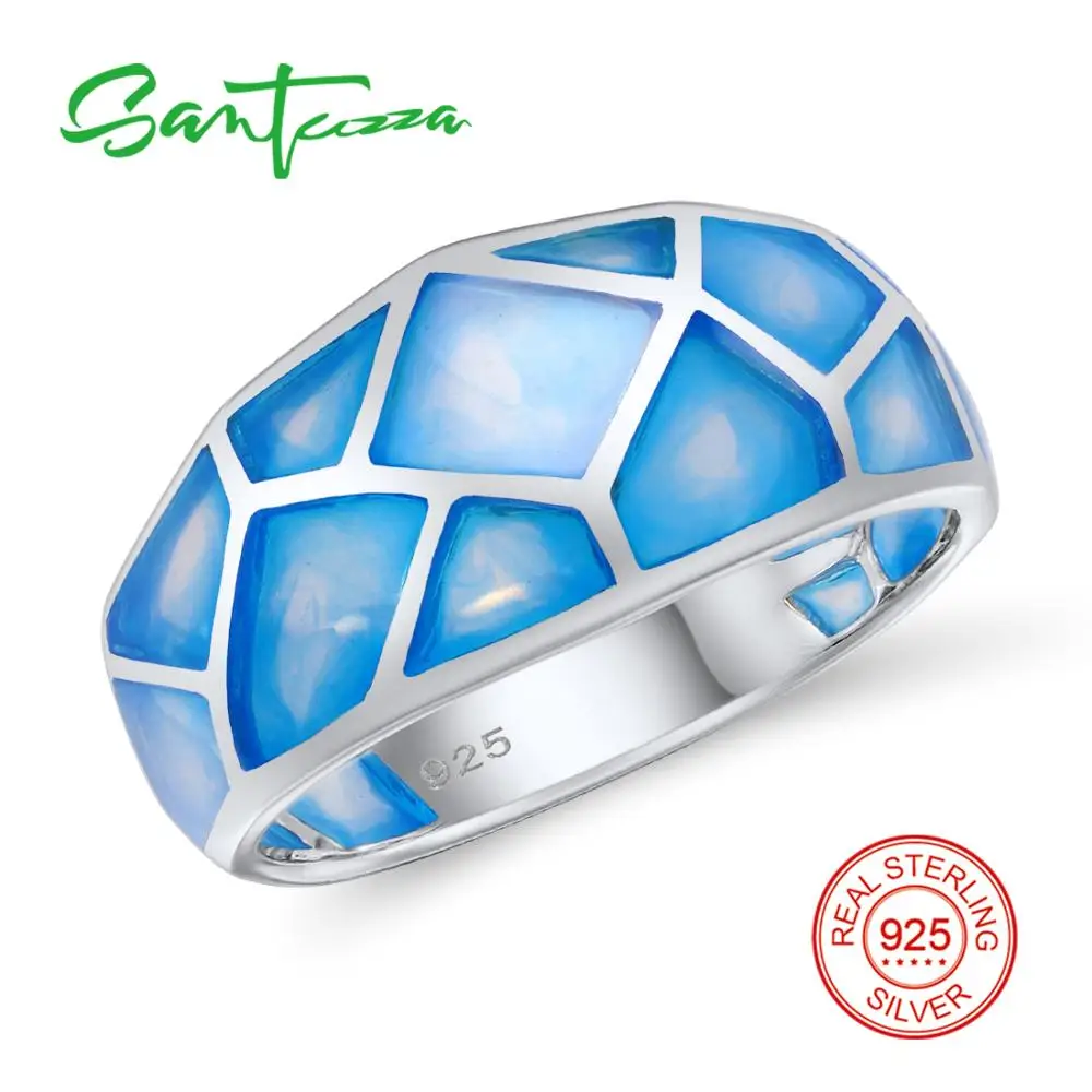 SANTUZZA серебряное кольцо для женщин 925 пробы серебряные Модные кольца 2017 с