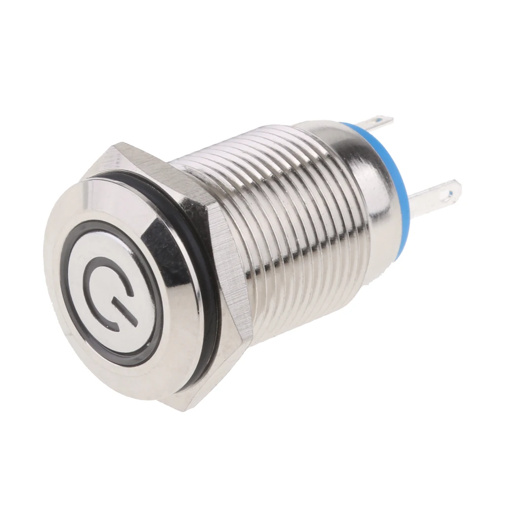 Waterproof Self Locking Latching LED Push Button Switch ON/OFF 16mm Mounting Hole