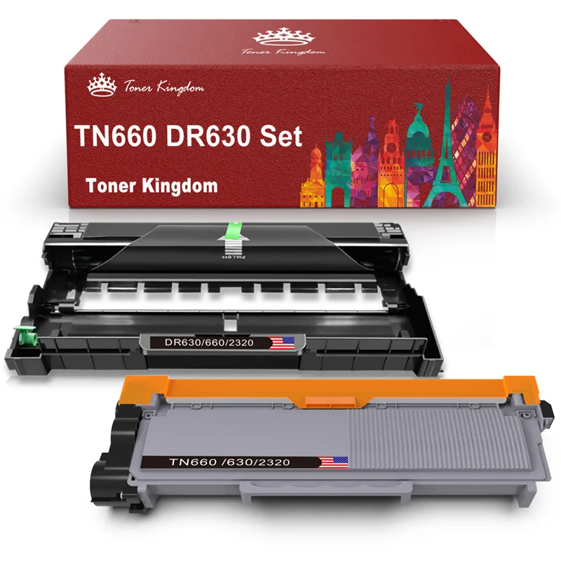 Тонер Королевство 1x TN660 + DR630 барабан для Brother HL-L2260D L2300D L2320D L2340DW L2360DW DCP-L2560DN MFC-L2685DW