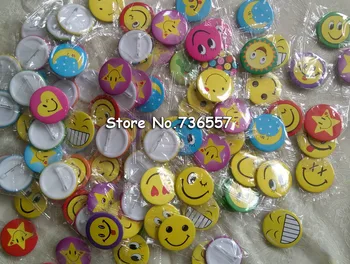 

100pcs 30MM 45MM Mixed Smile Face Badges Pin on Button Broochs Smiley Face Icons Smile Fun Badge DIY Jewelry accessories